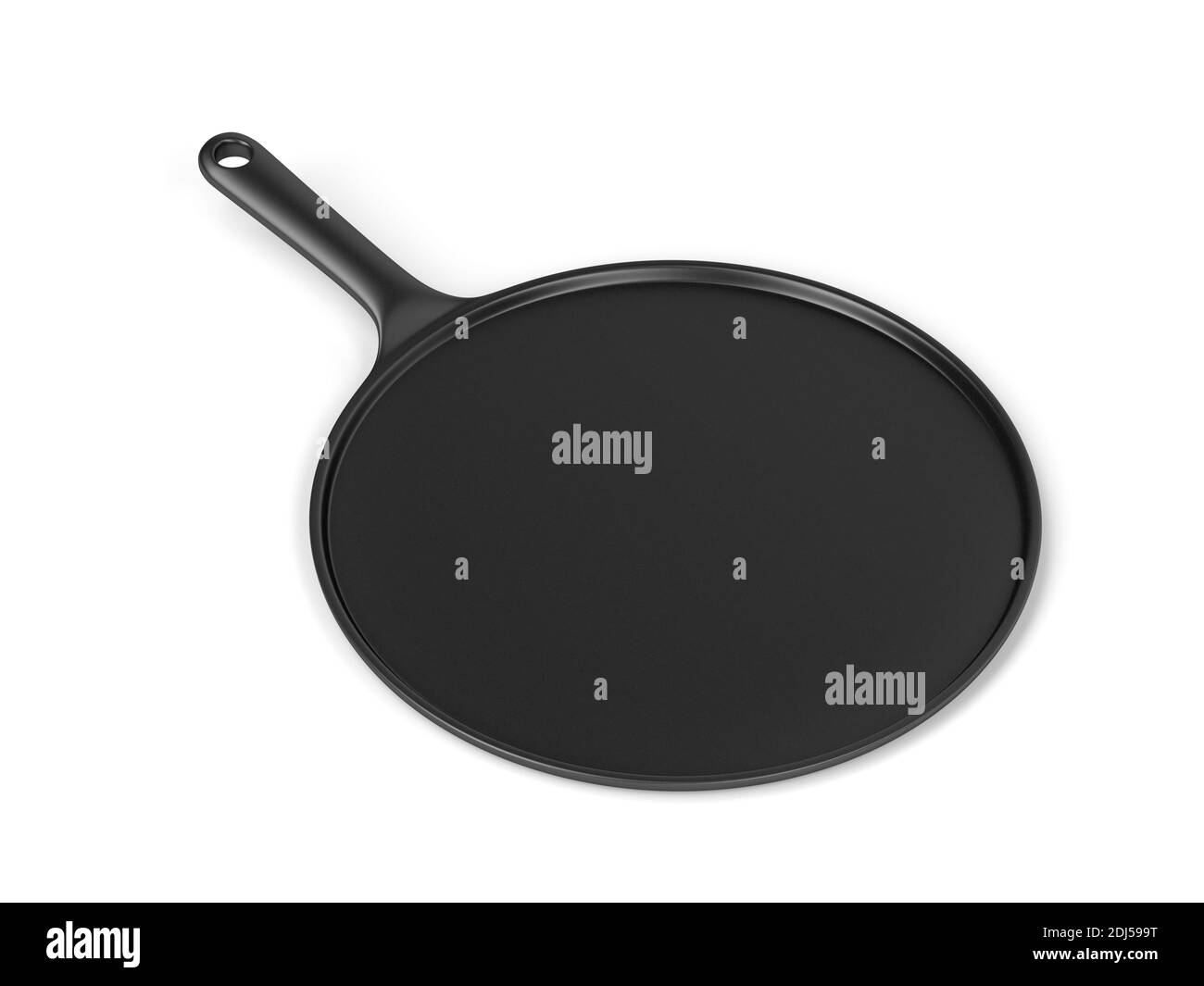 Pan für Pfannkuchen isoliert auf weißem Hintergrund Stockfoto