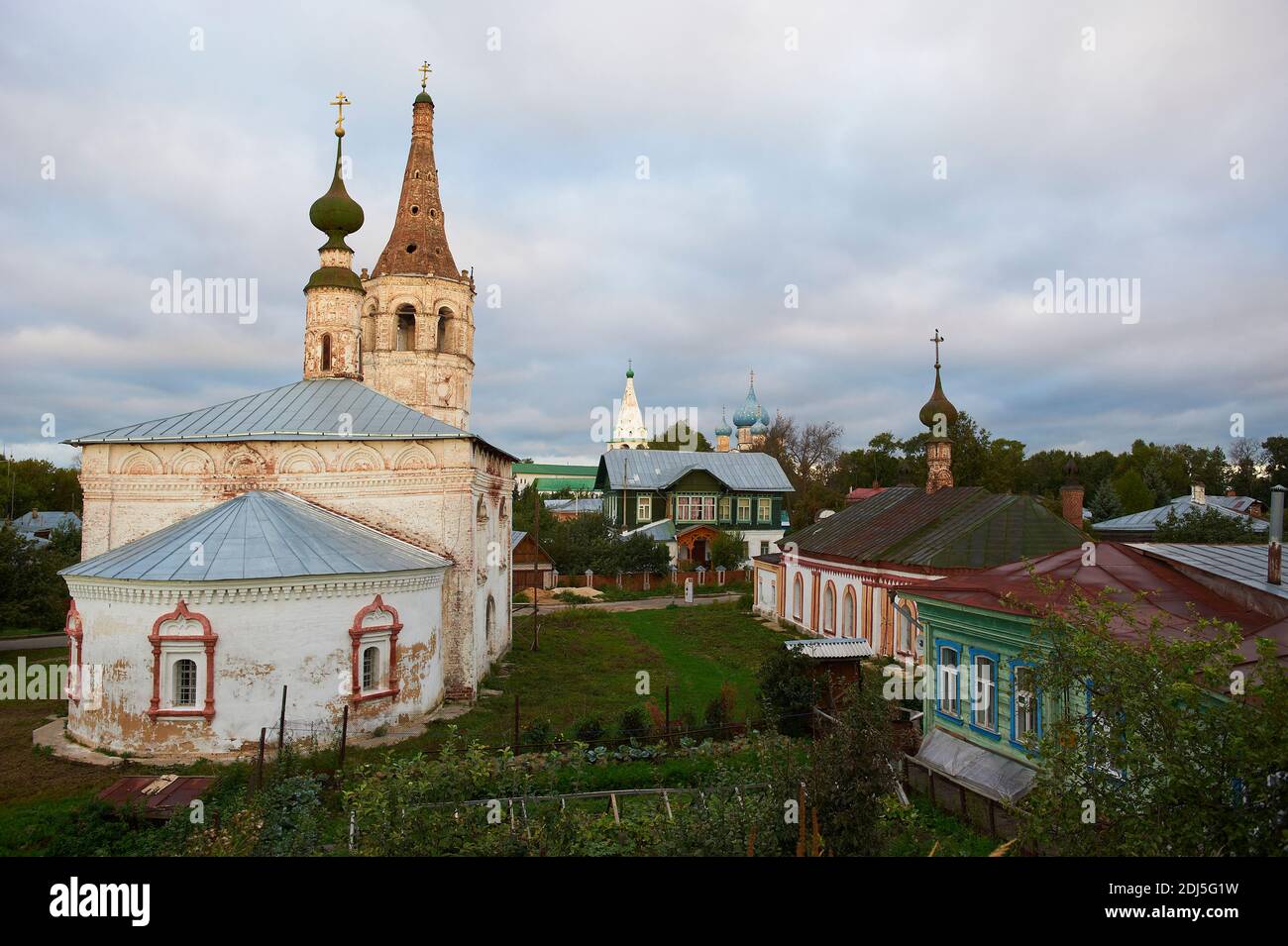 Russland, Rossija, Wladimir Oblast, Goldener Ring, Susdal, UNESCO-Weltkulturerbe, Predtetchenskaia Kirche Stockfoto