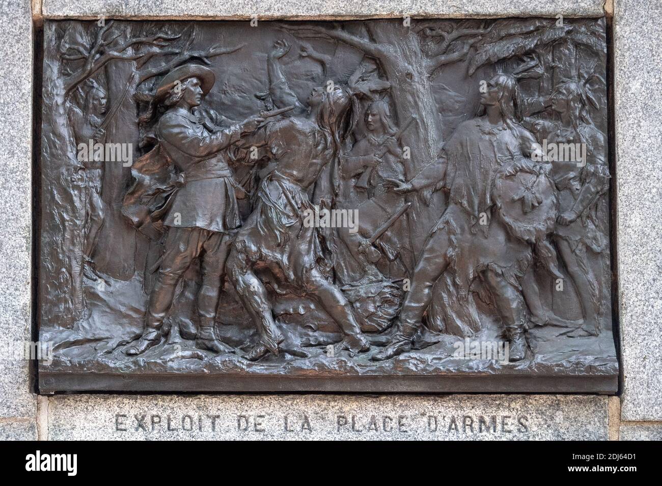 Denkmal für Paul de Chomedey, Sieur de Maisonneuve, Montreal, Kanada Stockfoto