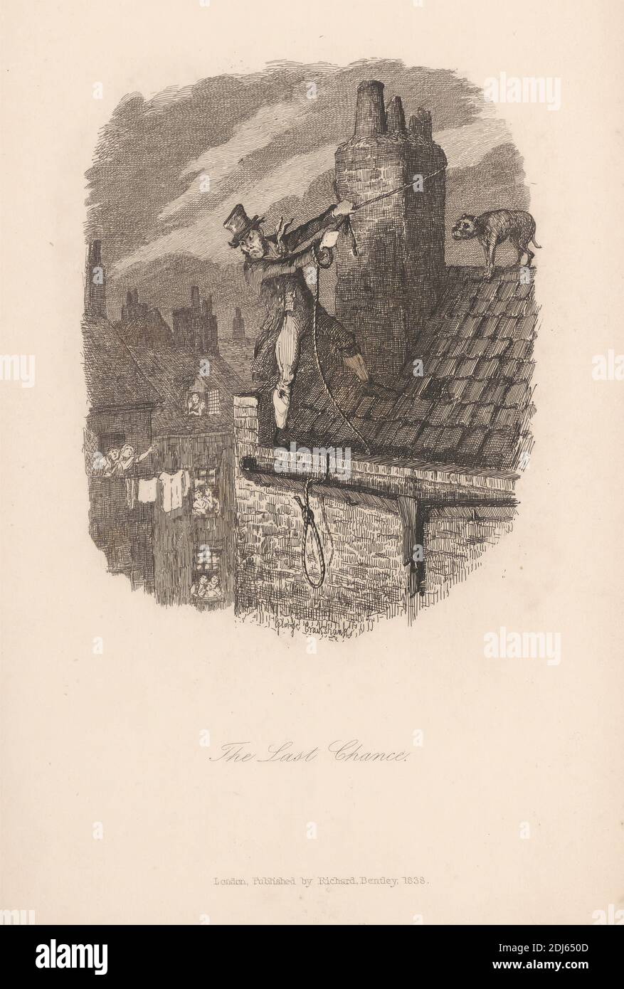 The Last Chance, Druck gemacht von George Cruikshank, 1792–1878, British, 1838, Radierung auf mittelschwerem, leicht strukturiertem, cremefarbenen Wove-Papier Stockfoto The Last Chance, Druck gemacht von George Cruikshank, 1792–1878, British, 1838, Radierung auf mittelschwerem, leicht strukturiertem, cremefarbenen Wove-Papier Stockfoto