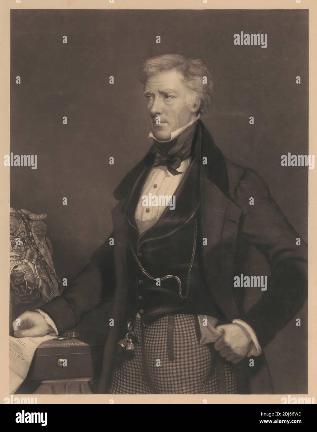 Henry Brougham, erster Baron Brougham und Vaux, Druck von Charles E. Wagstaff, 1808–, nach Comte Alfred d' Orsay, 1801–1852, Französisch, 1847, Mezzotint auf mäßig dickem, leicht strukturiertem, cremefarbenen Wove-Papier Stockfoto