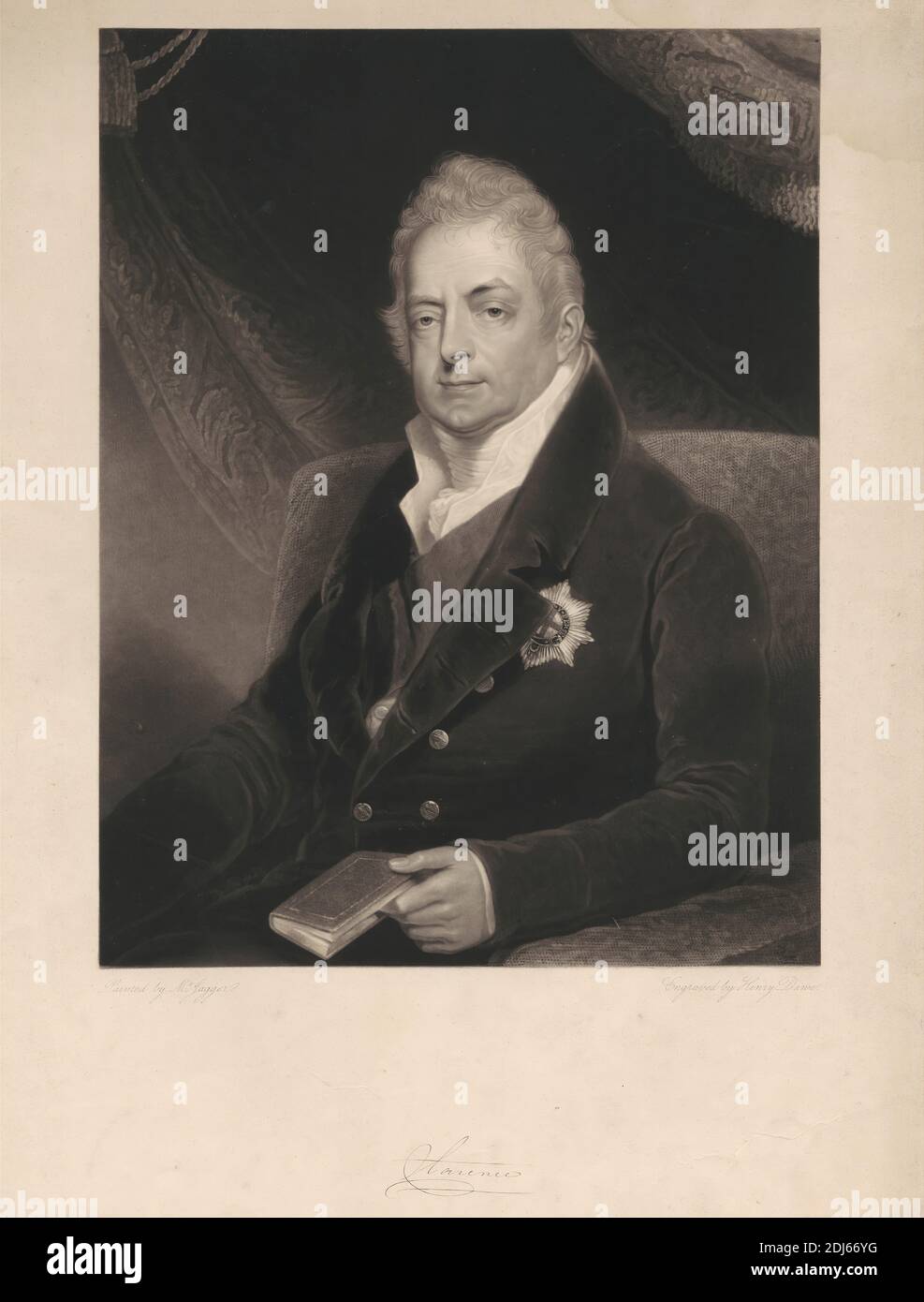 Duke of Clarence, Druck von Henry Dawe, 1790–1848, British, 1827, Mezzotint auf mittelschwerem, leicht strukturiertem, cremefarbenem Wove-Papier Stockfoto