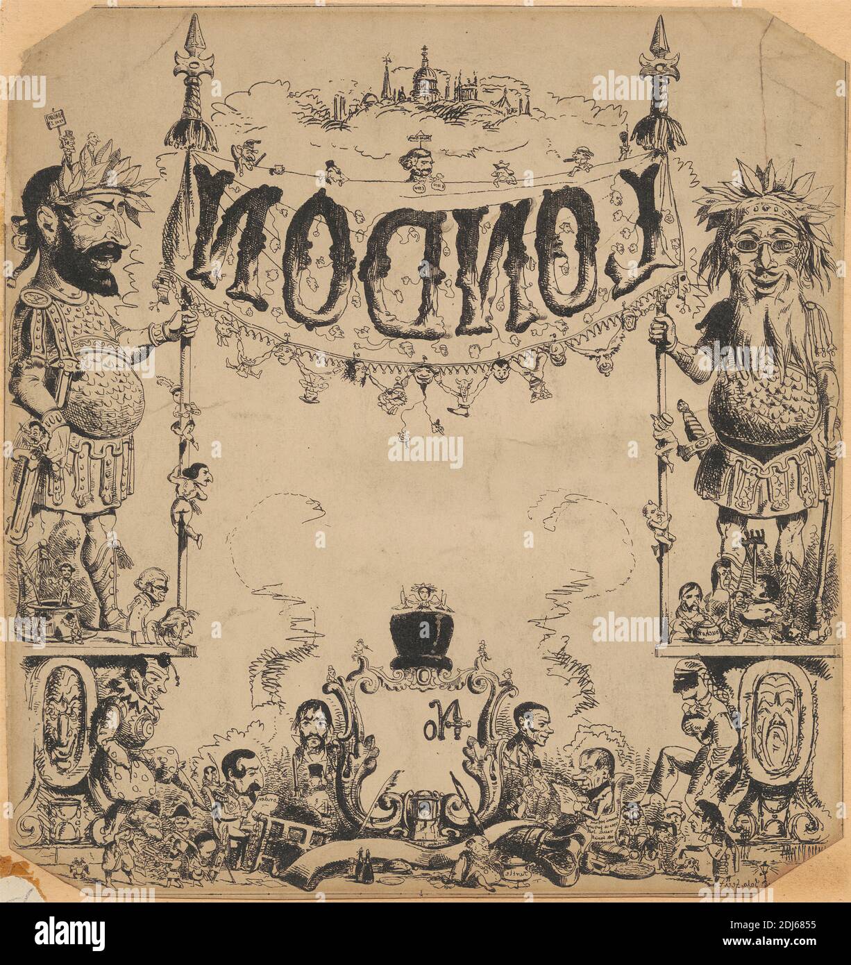 London, Druck gemacht von George Augustus Sala, 1828–1895, britisch, undatiert, Lithographie auf Medium, leicht strukturiert, cremefarbenem Wove-Papier Stockfoto London, Druck gemacht von George Augustus Sala, 1828–1895, britisch, undatiert, Lithographie auf Medium, leicht strukturiert, cremefarbenem Wove-Papier Stockfoto