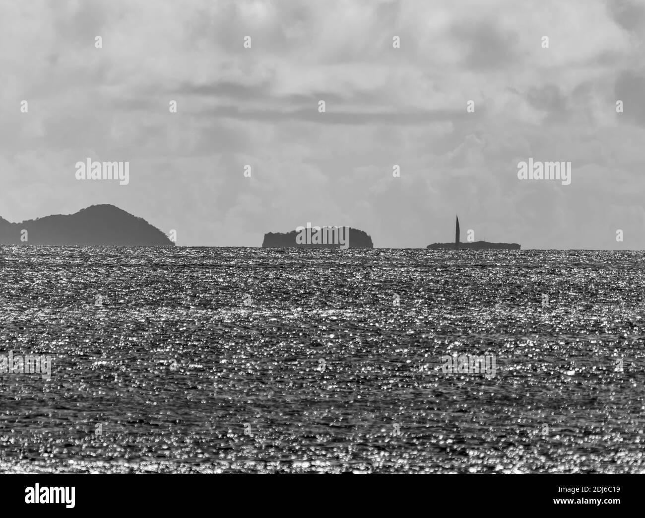 Segelboot im Ozean, St. Vincent und die Grenadinen Stockfoto