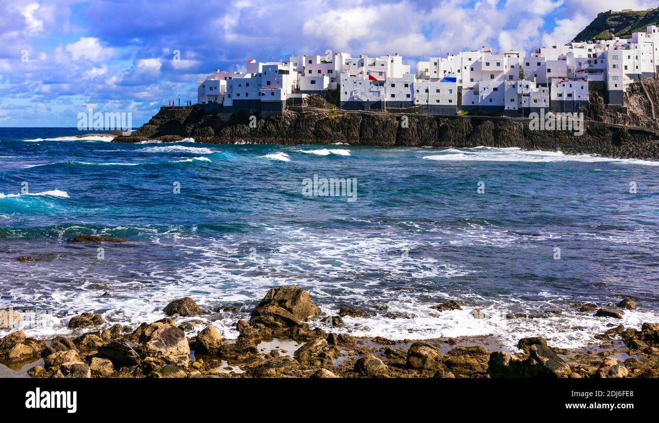 Schönes Küstendorf El Roque en El Pagador de Moya in Grand Canary. Kanarische Inseln in Spanien Stockfoto