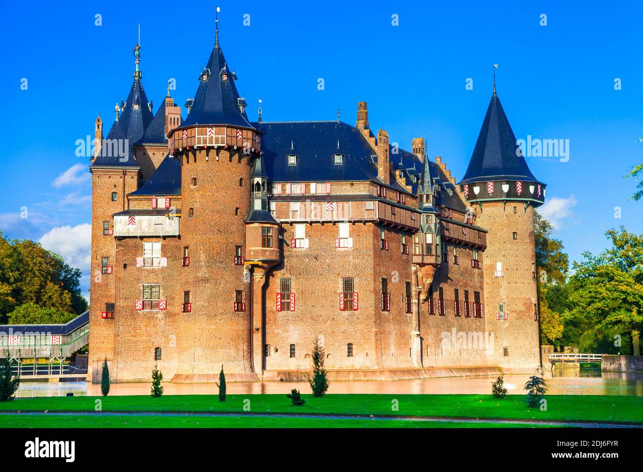 Die schönsten mittelalterlichen Burgen Europas - De Haar in Holland, Utrecht Stadt, Niederlande Stockfoto