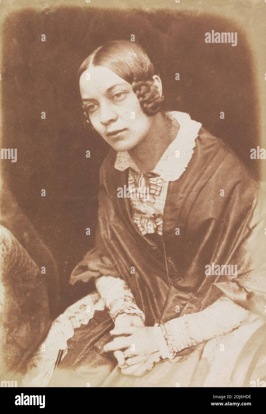 Miss Matilda Rigby, David Octavius Hill, 1802–1870, britisch, und Robert Adamson, 1821–1848, Scottish, ca. 1845, gesalzener Papierdruck aus einem Papiernegativ auf dünnes, glattes, cremefarbenes Papier, Blatt: 8 1/4 × 5 13/16 Zoll (21 × 14.7 cm Stockfoto