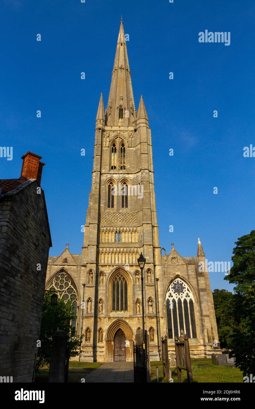 Die Pfarrkirche St. Wulframs Church (Church of England), Grantham, Lincolnshire, Großbritannien. Stockfoto