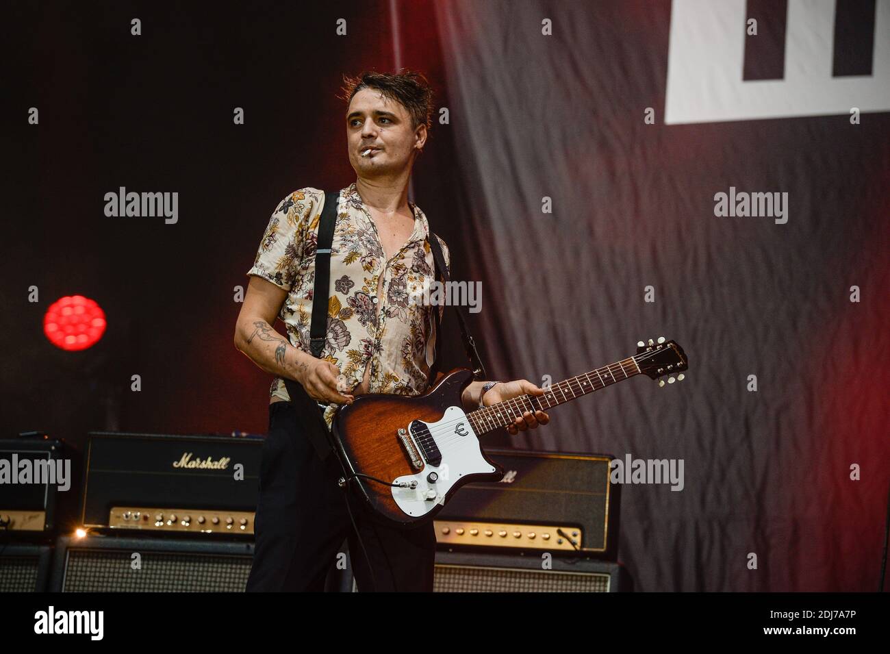 Pete Doherty von den Libertines tritt am 16. Juli 2016 live im Konzert auf dem Festival Les Vieilles Charrues in Carhaix, Frankreich. Foto Julien Reynaud/APS-Medias/ABACAPRESS.COM Stockfoto