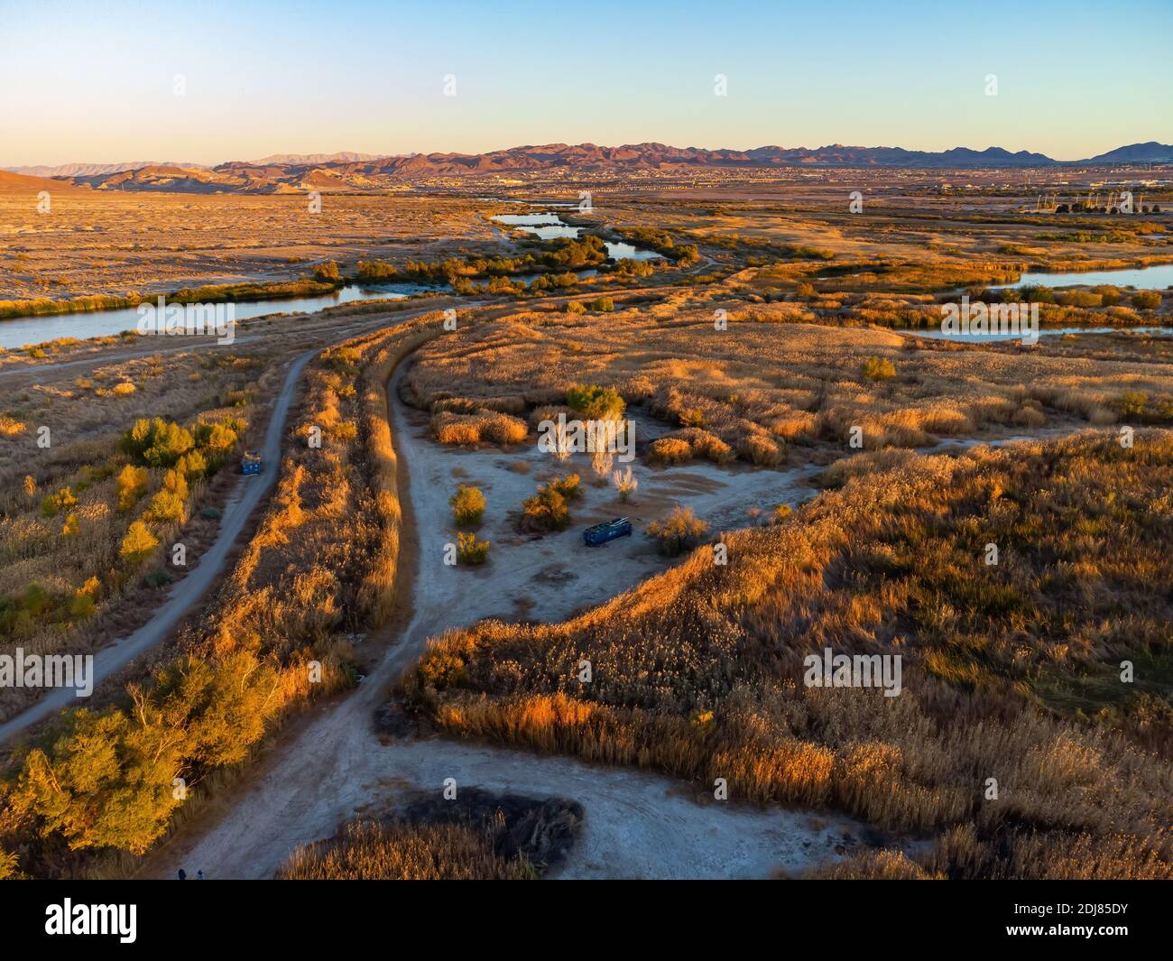 Luftaufnahme des Wetlands Park in Nevada Stockfoto