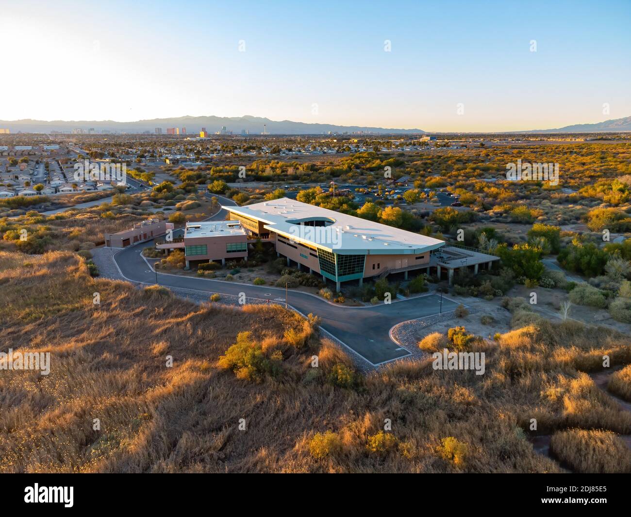 Luftaufnahme des Wetlands Park in Nevada Stockfoto