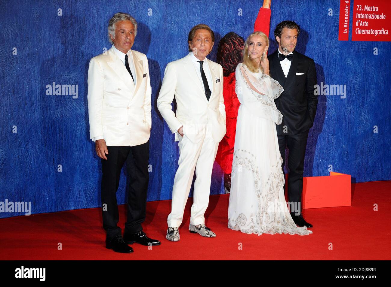 Giancarlo Giammetti, Valentino Garavani, Franca Sozzani und Francesco Carrozzini bei der Premiere von "Franca Chaos and Creation" auf dem Lido in Venedig, Italien im Rahmen des 73. Mostra, Venice International Film Festival am 02. September 2016. Foto von Aurore Marechal/ABACAPRESS.COM Stockfoto