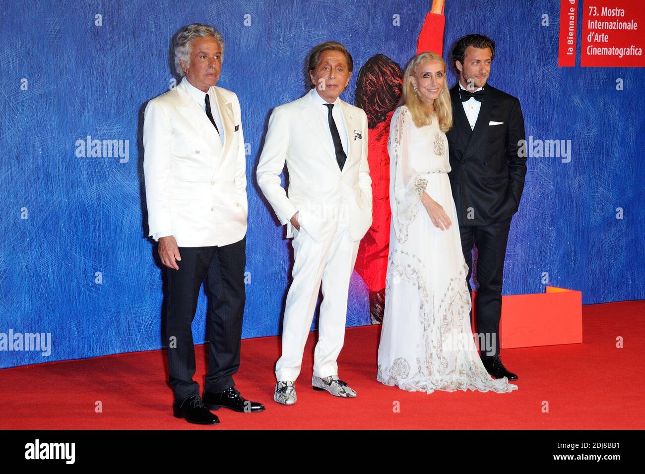Giancarlo Giammetti, Valentino Garavani, Franca Sozzani und Francesco Carrozzini bei der Premiere von "Franca Chaos and Creation" auf dem Lido in Venedig, Italien im Rahmen des 73. Mostra, Venice International Film Festival am 02. September 2016. Foto von Aurore Marechal/ABACAPRESS.COM Stockfoto