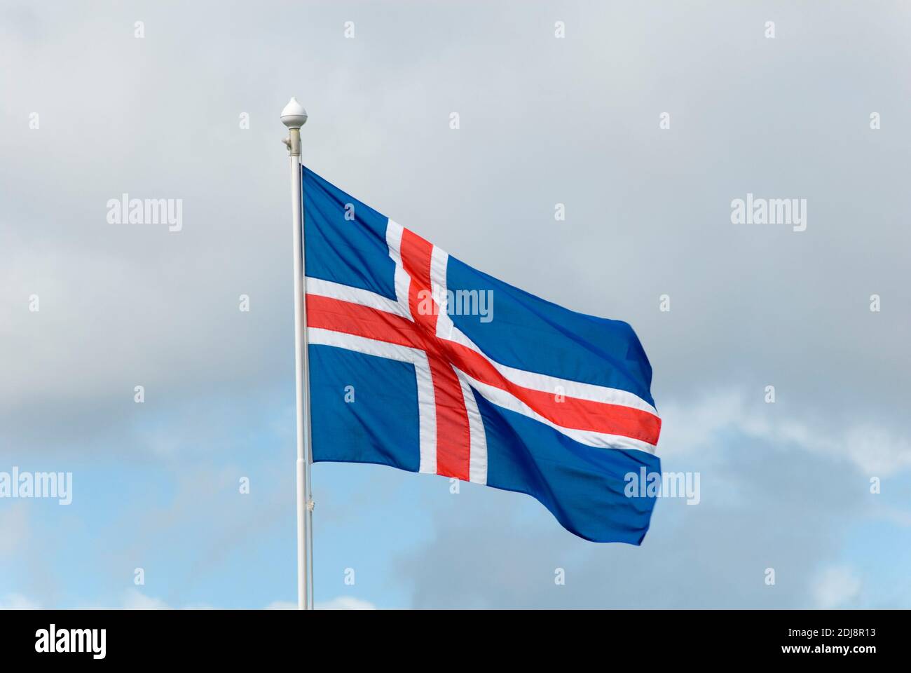 Europa, Island, Island, Fahne, Flagge, Nationalfahne, Stockfoto