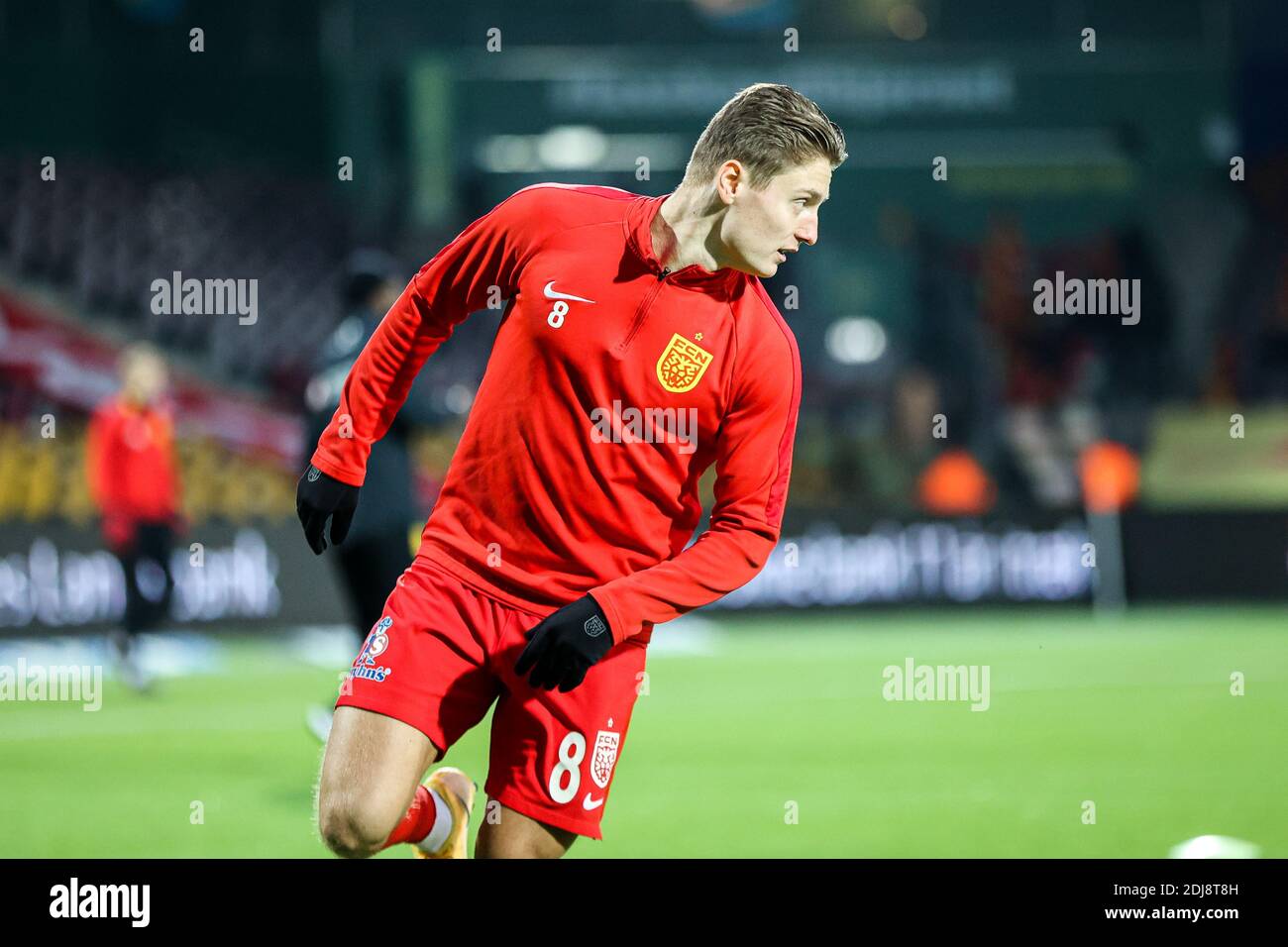 Farum, Dänemark. Dezember 2020. Magnus Kofod Andersen (8) vom FC Nordsjaelland beim Aufwärmen vor dem 3F Superliga-Spiel zwischen FC Nordsjaelland und FC Kopenhagen in Right to Dream Park in Farum. (Foto Kredit: Gonzales Foto/Alamy Live News Stockfoto