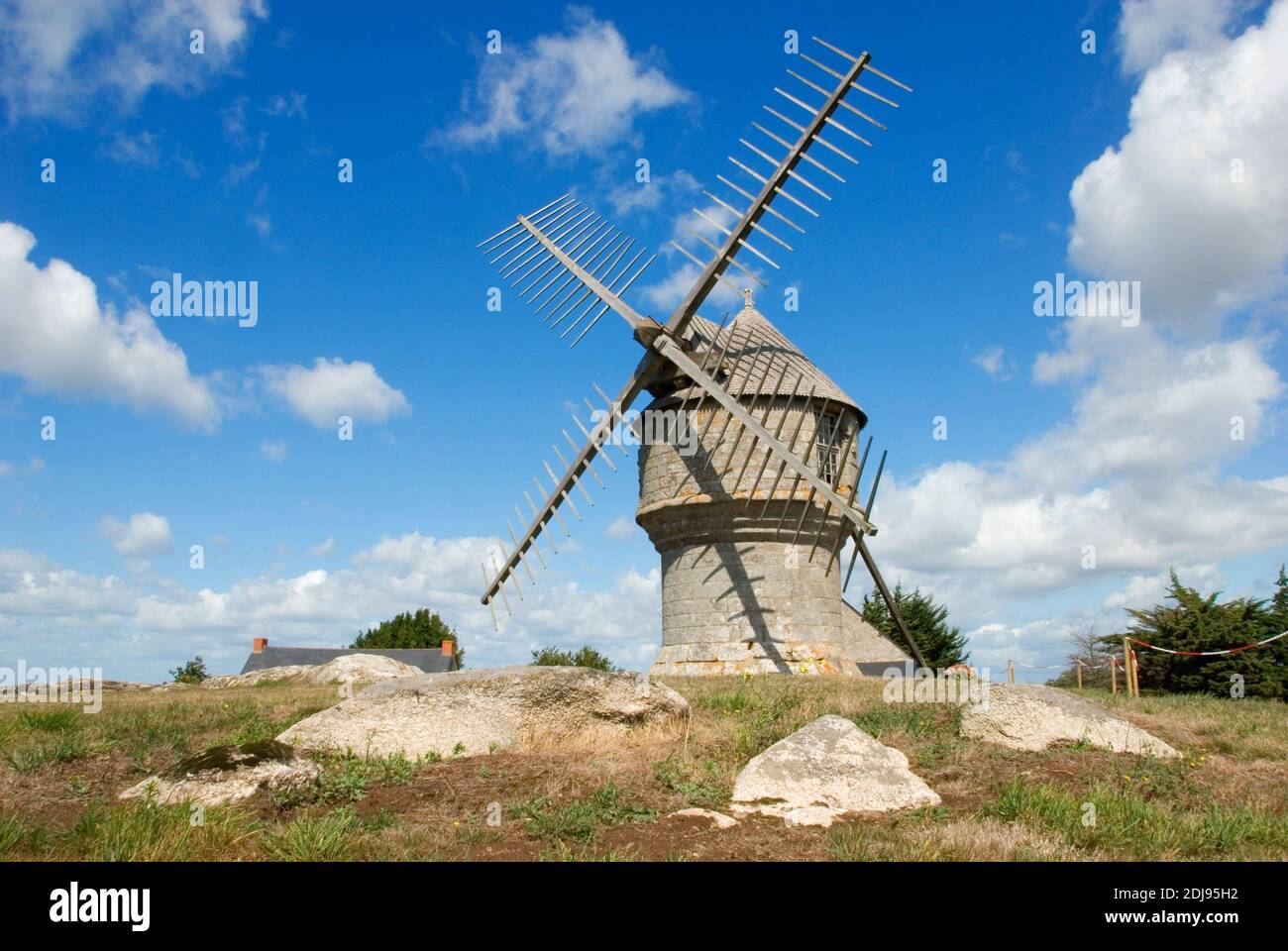 Frankreich, Bretagne, pays de la Loire, Loire-Atlantique, GuÈrande, Muehle, Windmühle, Moulin du Diable, Moulin de CrÈmeur Stockfoto