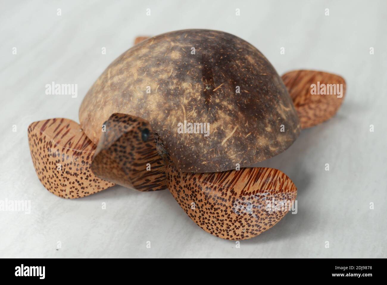 Schildkröte geformter Aschenbecher aus Ton - isoliert auf Weiß. Aschenbecher  Schildkröte aus Kokosnuss Palmholz Stockfotografie - Alamy