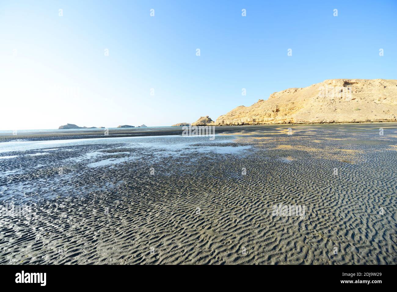 Jazirat Jabal Al AWD in der Nähe von Al Sawadi Beach in Oman. Stockfoto