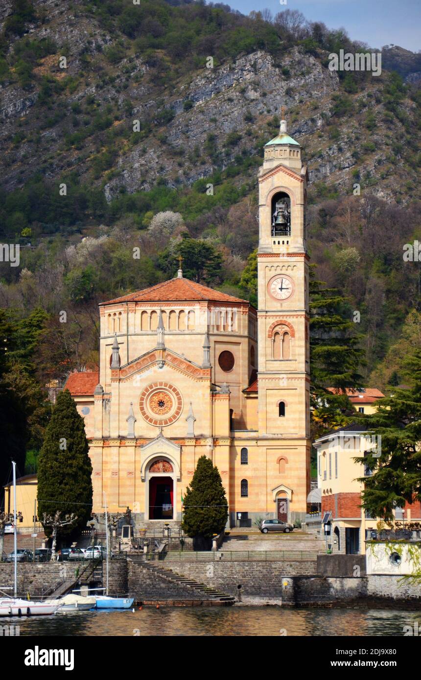 San Lorenzo Kirche Tremezzo Comer See Italien Stockfotografie Alamy