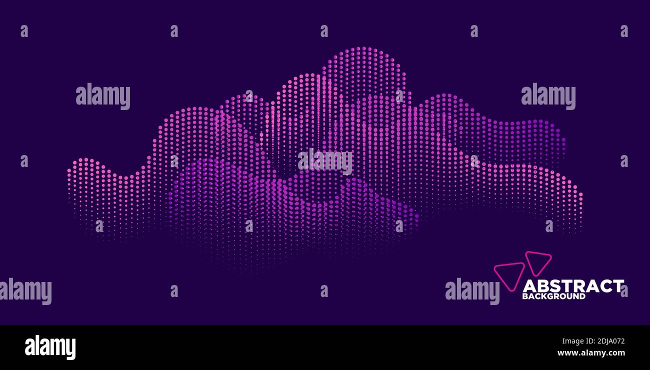 Vektor abstrakter Hintergrund mit dynamischen Wellen, Punkten, Linien und Partikeln-Vektor-Illustration Stock Vektor