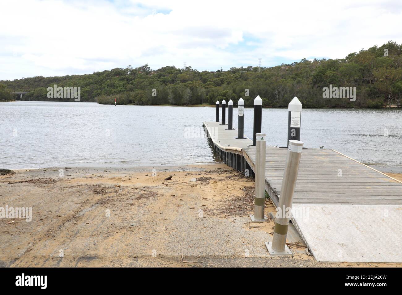 Revesby Bootsrampe in der Gegend des Georges River National Park bekannt als Revesby Beach in Revesby Heights. Stockfoto