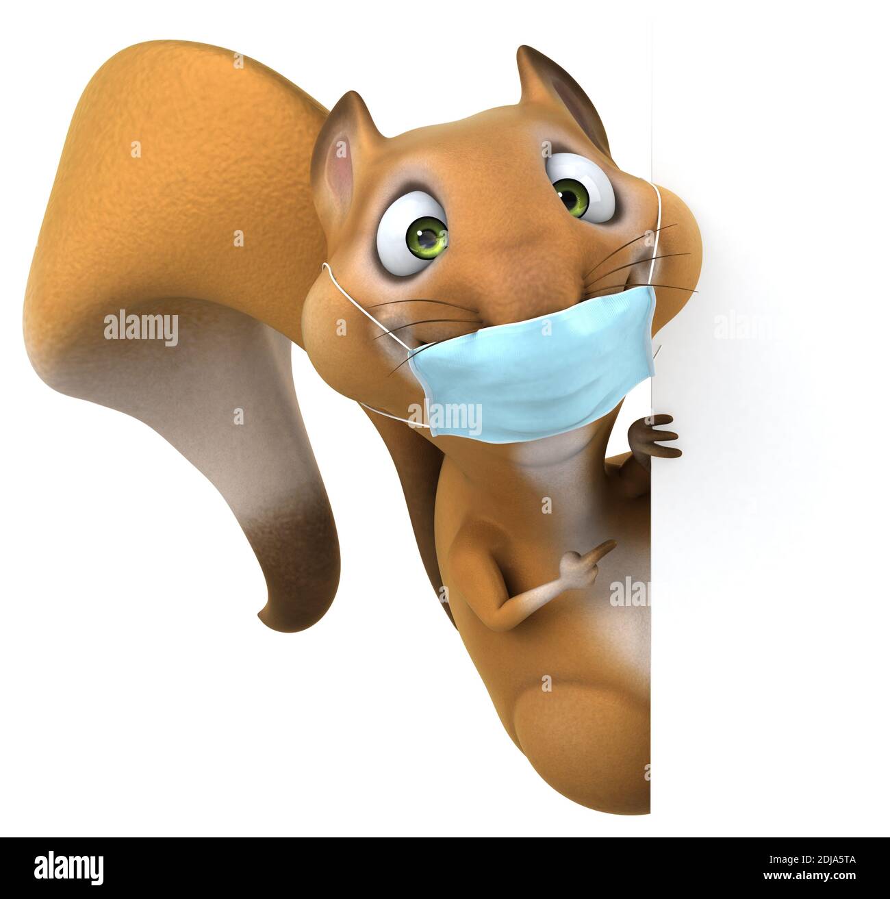 Fun 3D Cartoon Eichhörnchen mit einer Maske Stockfotografie - Alamy