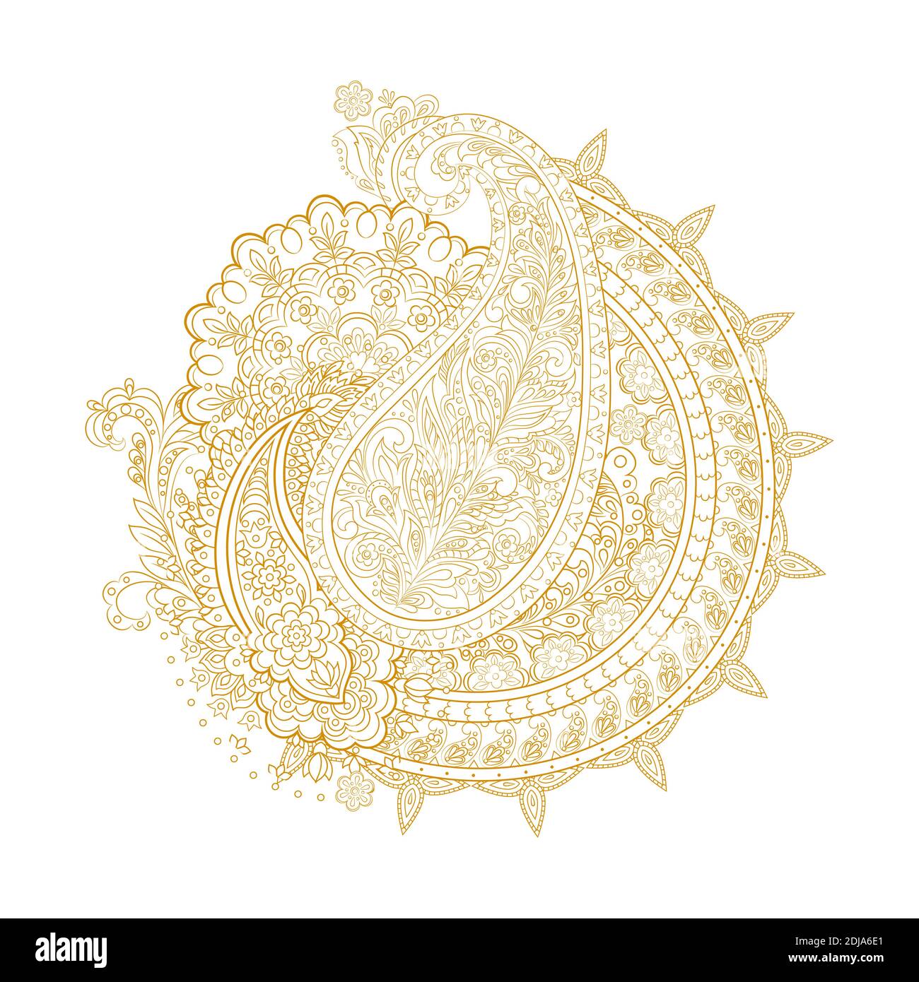 Paisley Ornamentale Motive der indischen Stoffmuster Stock Vektor