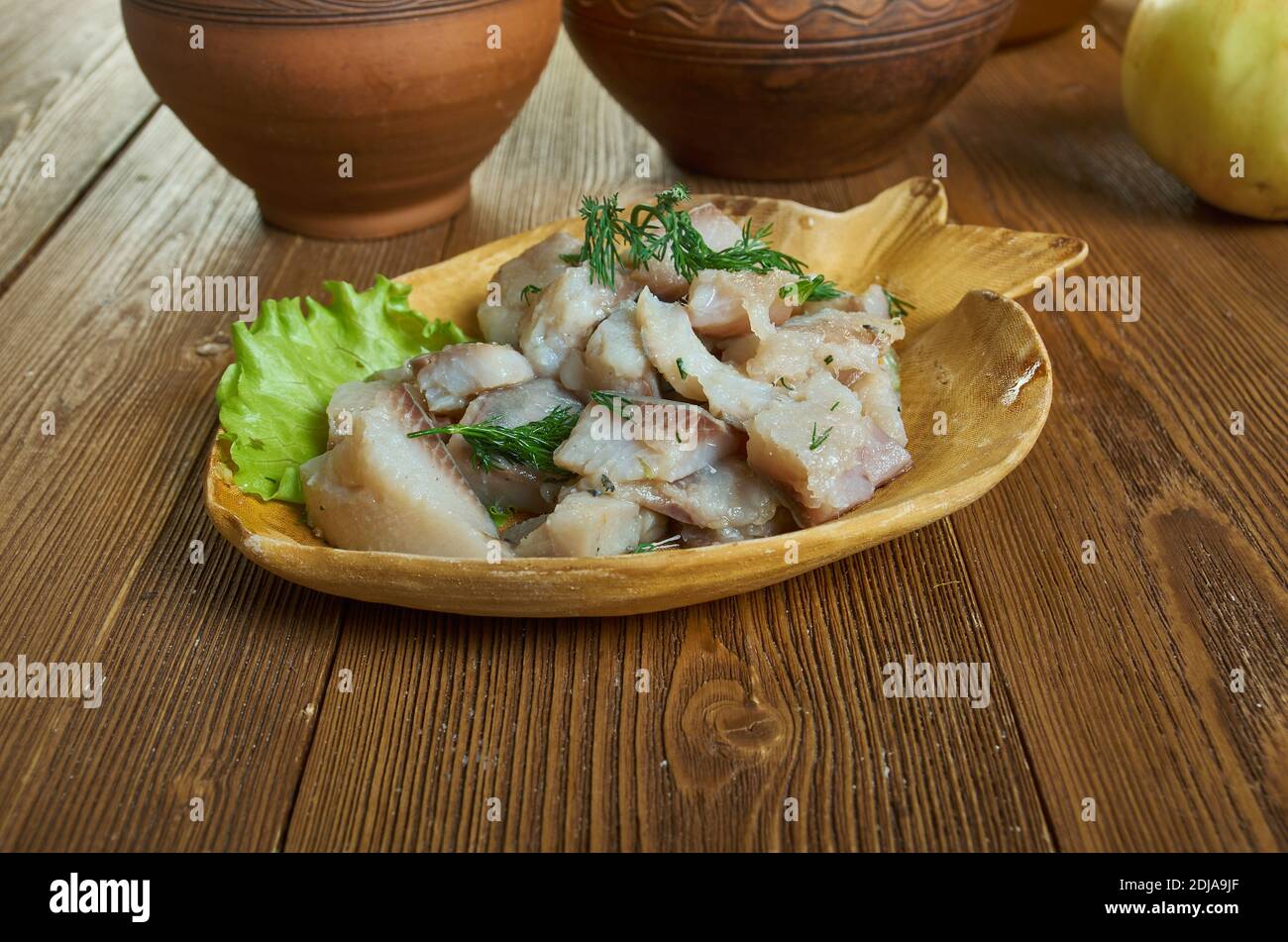 Siberian Indigirka Salat - Russischer Fischsalat, der seinen Ursprung ...