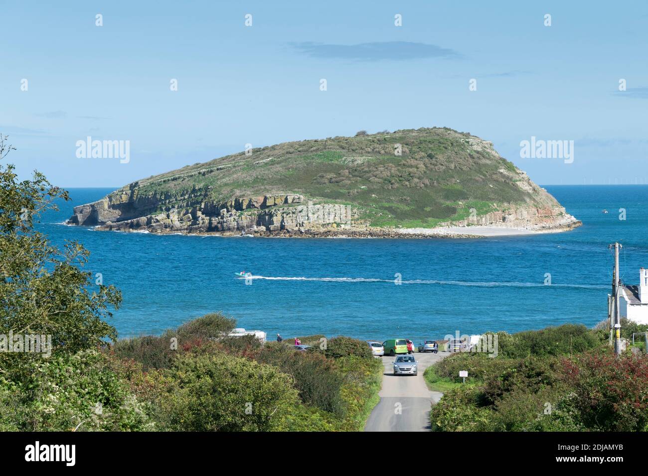 Puffin Island oder Ynys Seiriol der Küste von Anglesey Nordwales, Großbritannien Stockfoto