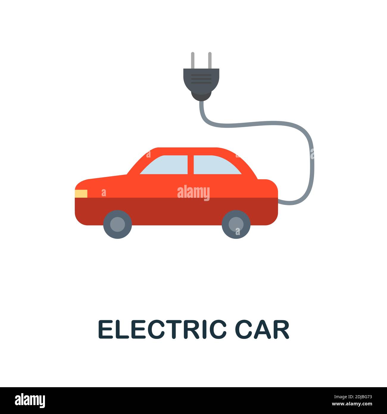 Flaches Symbol für Elektroautos. Einfaches Element aus der SAVE the World Kollektion. Creative Electric Car Symbol für Web-Design, Vorlagen, Infografiken und vieles mehr Stock Vektor