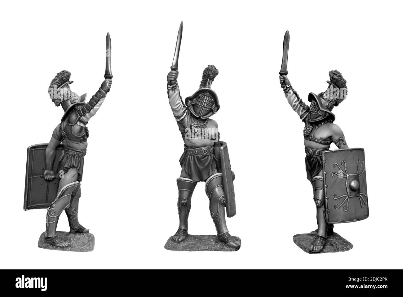 Römischer Gladiator nach dem Kampf. Uralter Kämpfer. Krieger im Kolosseum. Stockfoto