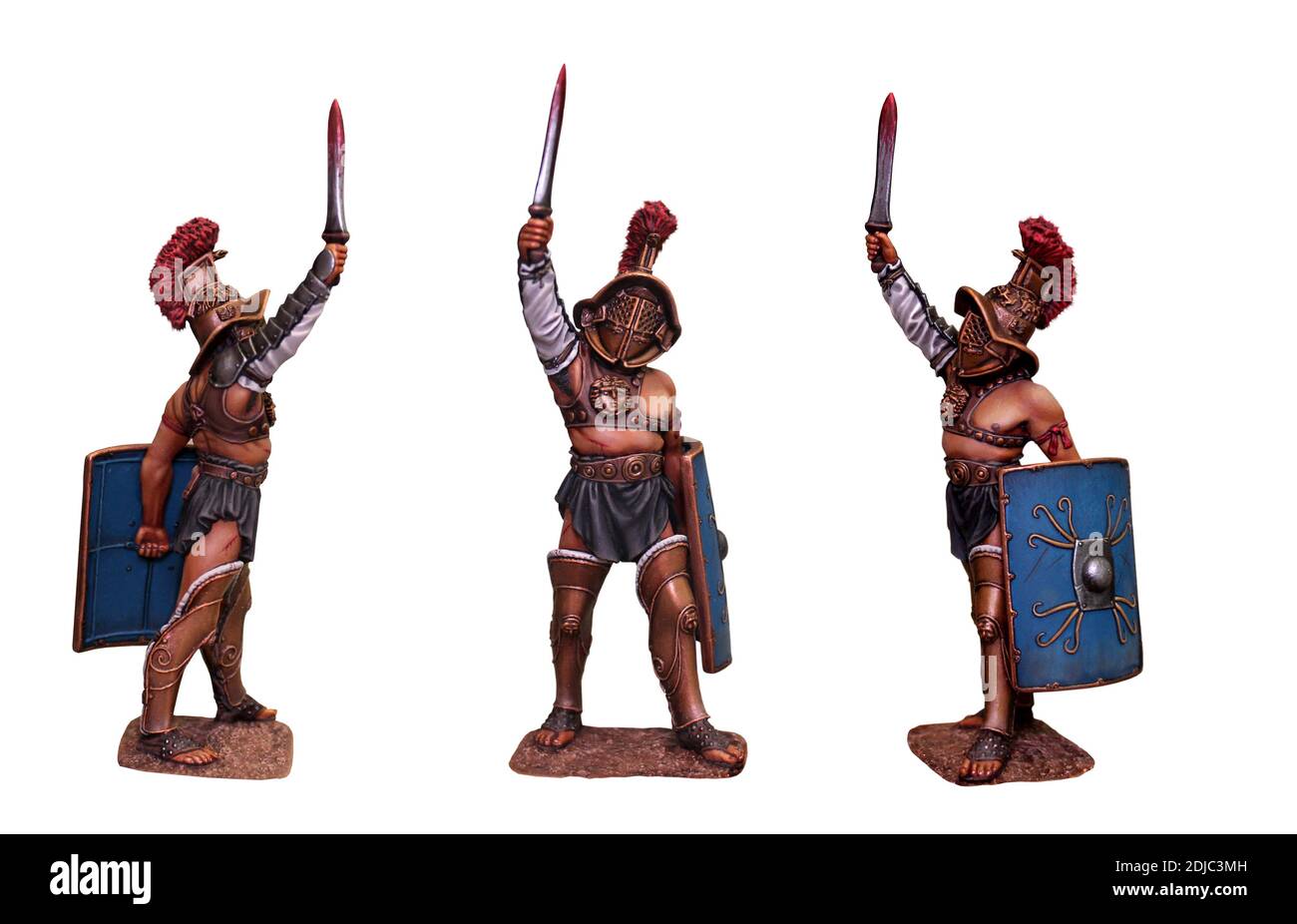 Römischer Gladiator nach dem Kampf. Uralter Kämpfer. Krieger im Kolosseum. Stockfoto