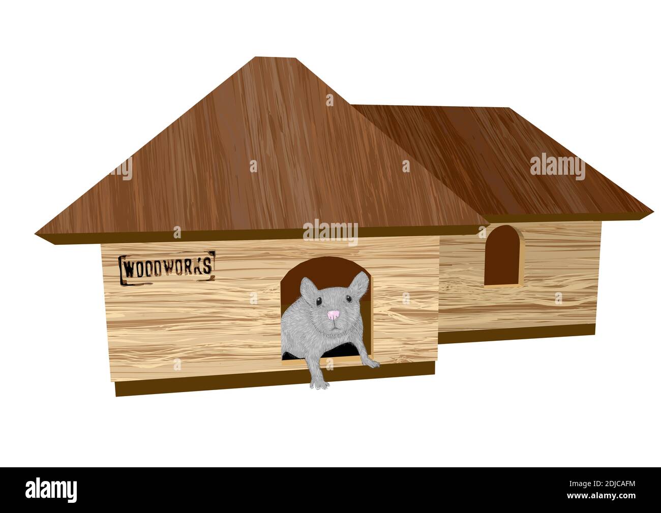 Haus für Mäuse isoliert auf weißem Hintergrund Stock Vektor
