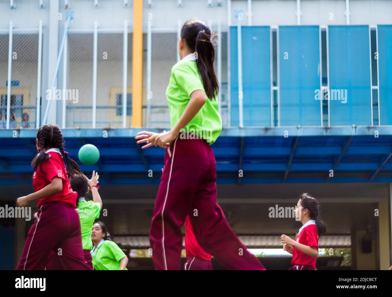 BANGKOK, THAILAND - 15. Januar 2018, Grundschule Mädchen in Sport Spiel an der Schule jährlichen Sportereignis. Stockfoto