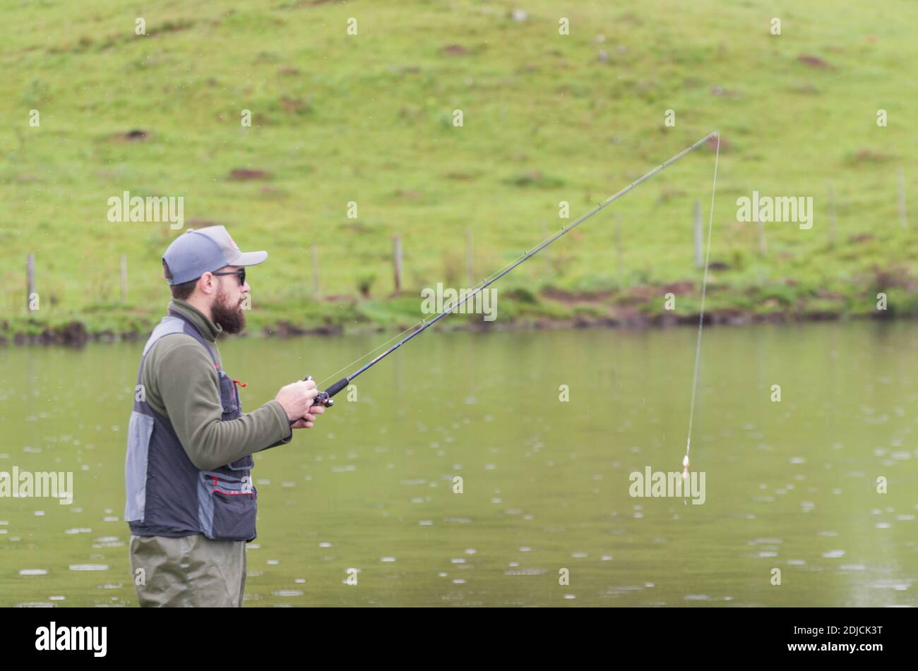 Black Bass Fischer in Nahaufnahme Stockfoto