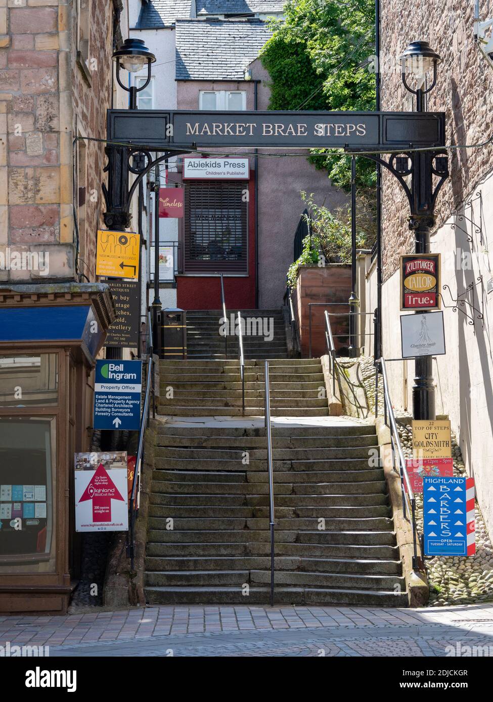 Market Brae Schritte von Eastgate, Inverness, Highland, Schottland Stockfoto