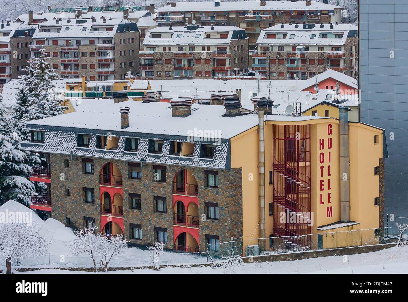 Encamp wie aus Sant Roma de les Bons, Andorra Stockfoto