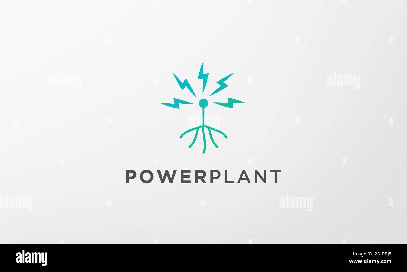 Lightning Root Tree Logo in einer modernen und minimalistischen Form Stock Vektor