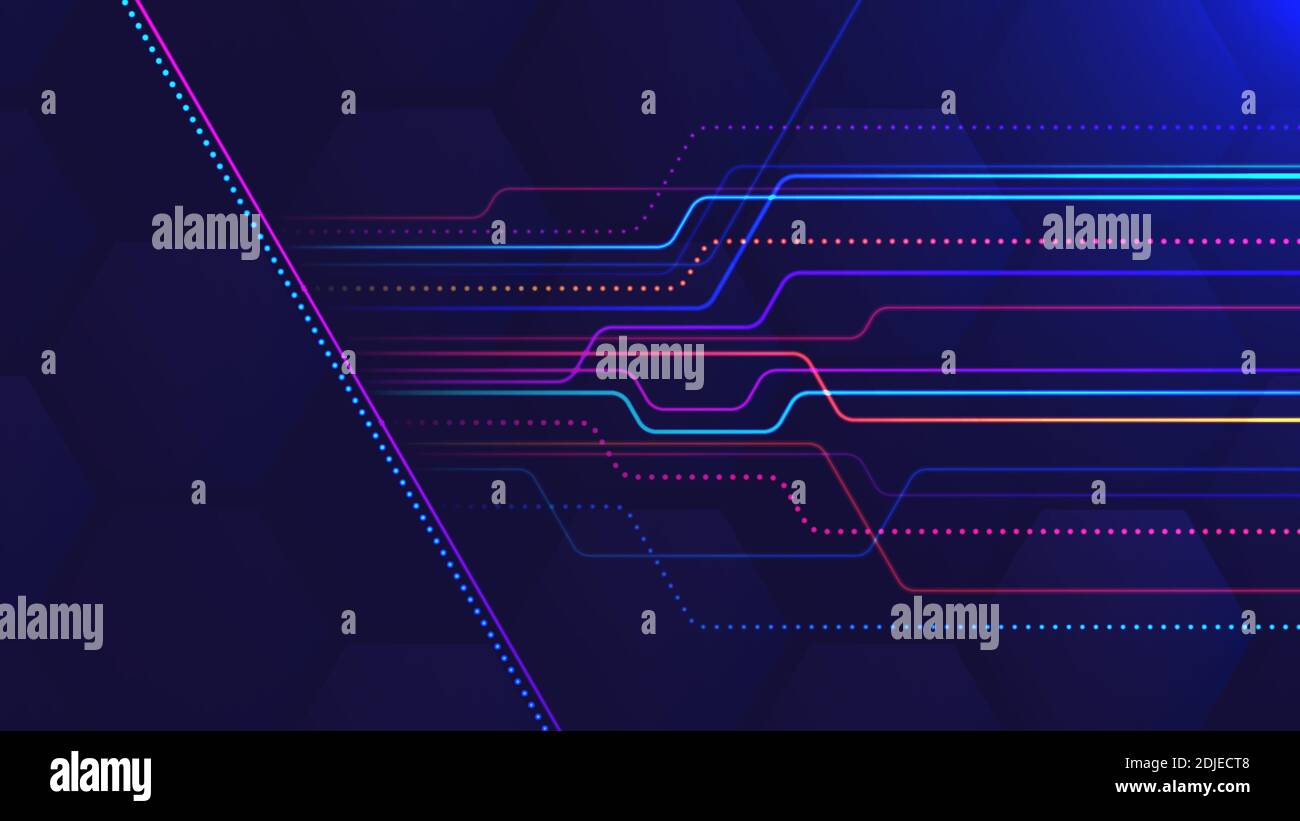 Vektor-Illustration von abstrakten hellen Hintergrund mit transparenten Sechsecken und Neonfarbene Linien für Ihr Design Stock Vektor