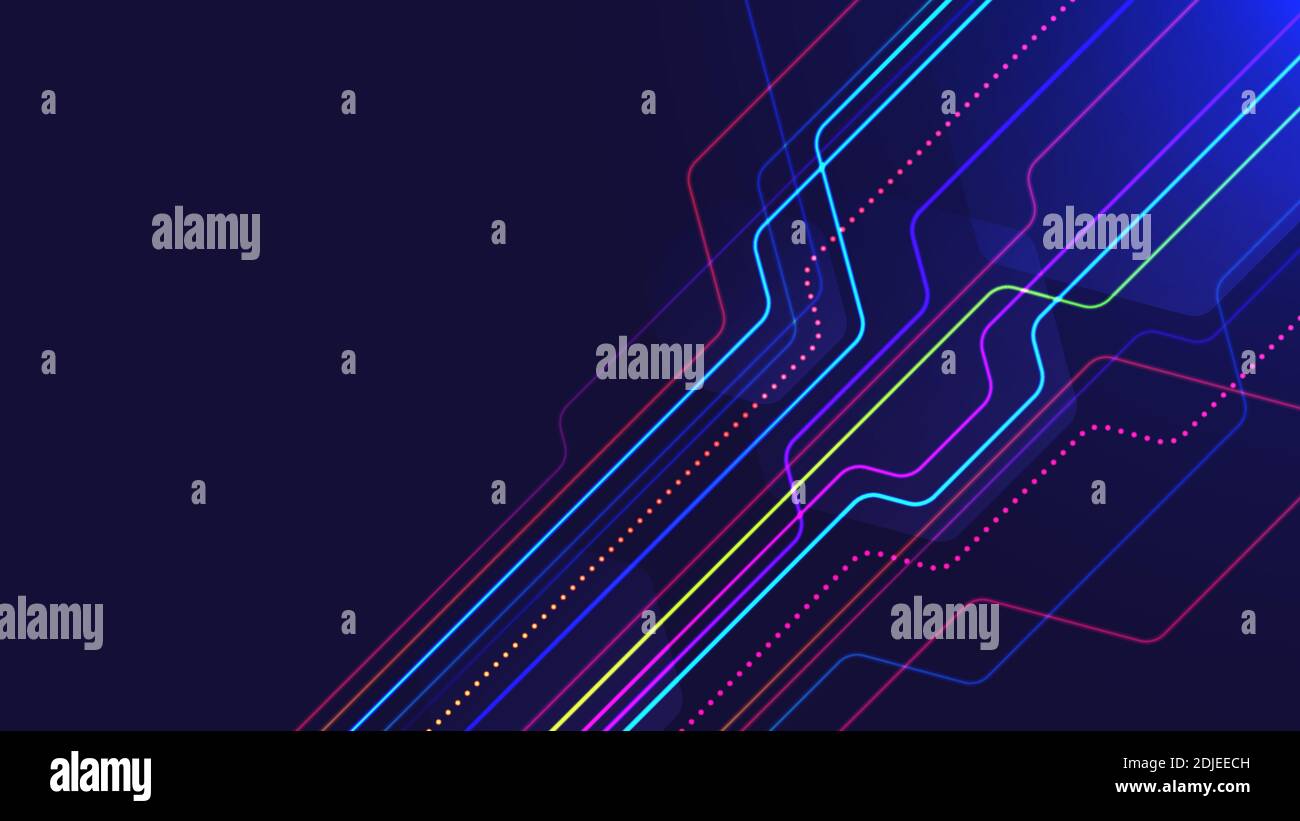Vektor-Illustration von abstrakten hellen Hintergrund mit transparenten Sechsecken und Neonfarbene Linien für Ihr Design Stock Vektor