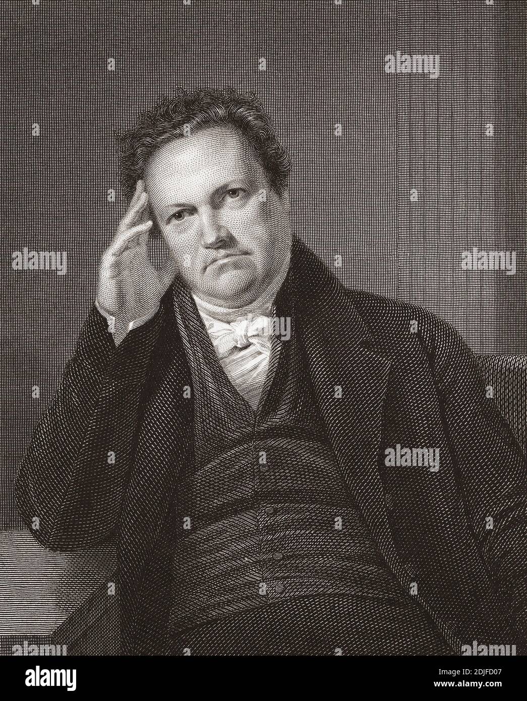 DeWitt Clinton, 1769 – 1828. Amerikanischer Politiker und Naturforscher. Er diente im Senat der Vereinigten Staaten, als Bürgermeister von New York und als sechster Gouverneur von New York. Nach einem Stich von Asher Brown Durand nach einem Werk von Charles Cromwell Ingham. Stockfoto