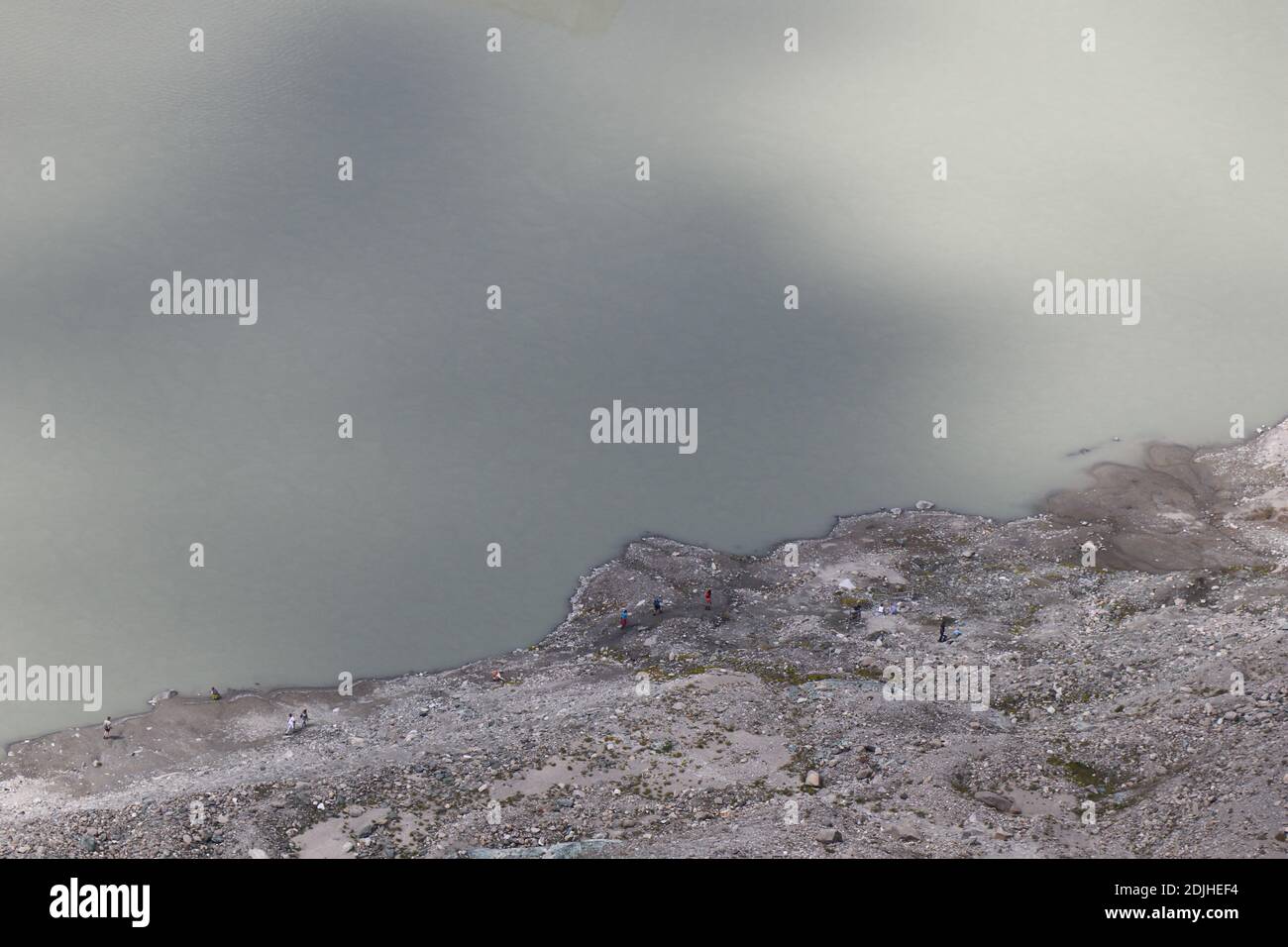 Hochwinkelansicht einer mondgrauen Landschaft Stockfoto