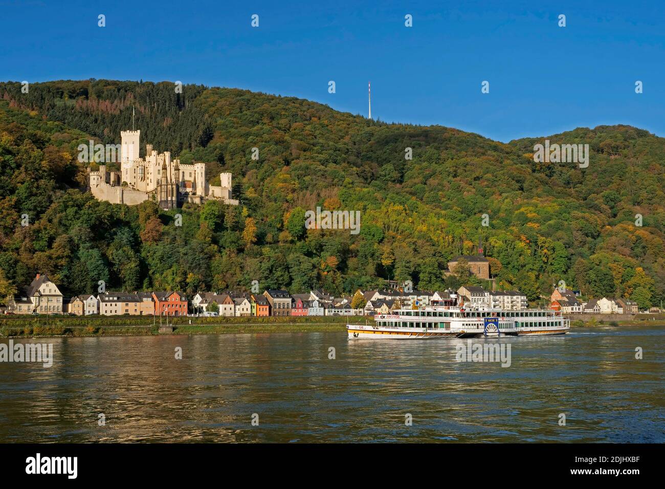 Schloss Stolzenfels in Koblenz-Stolzenfels, Rhein, Rheinland-Pfalz, Deutschland Stockfoto