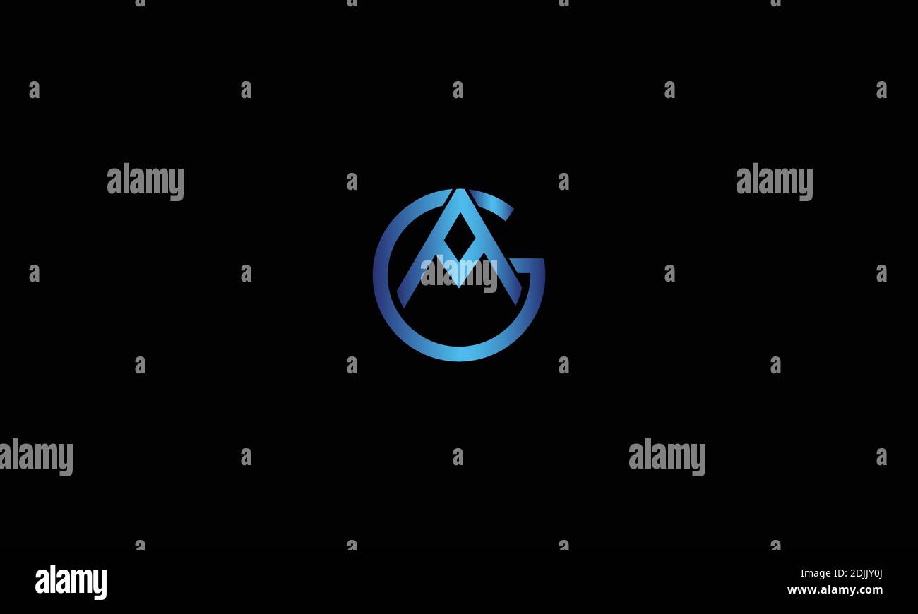 A, G, GA, AG Brief mit Krone Logo Vorlage Vektor Symbol Illustration Design. Stock Vektor