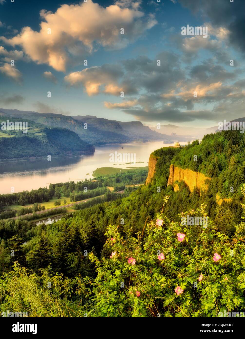 Columbia River Gorge und Crown Point, Oregon. Stockfoto