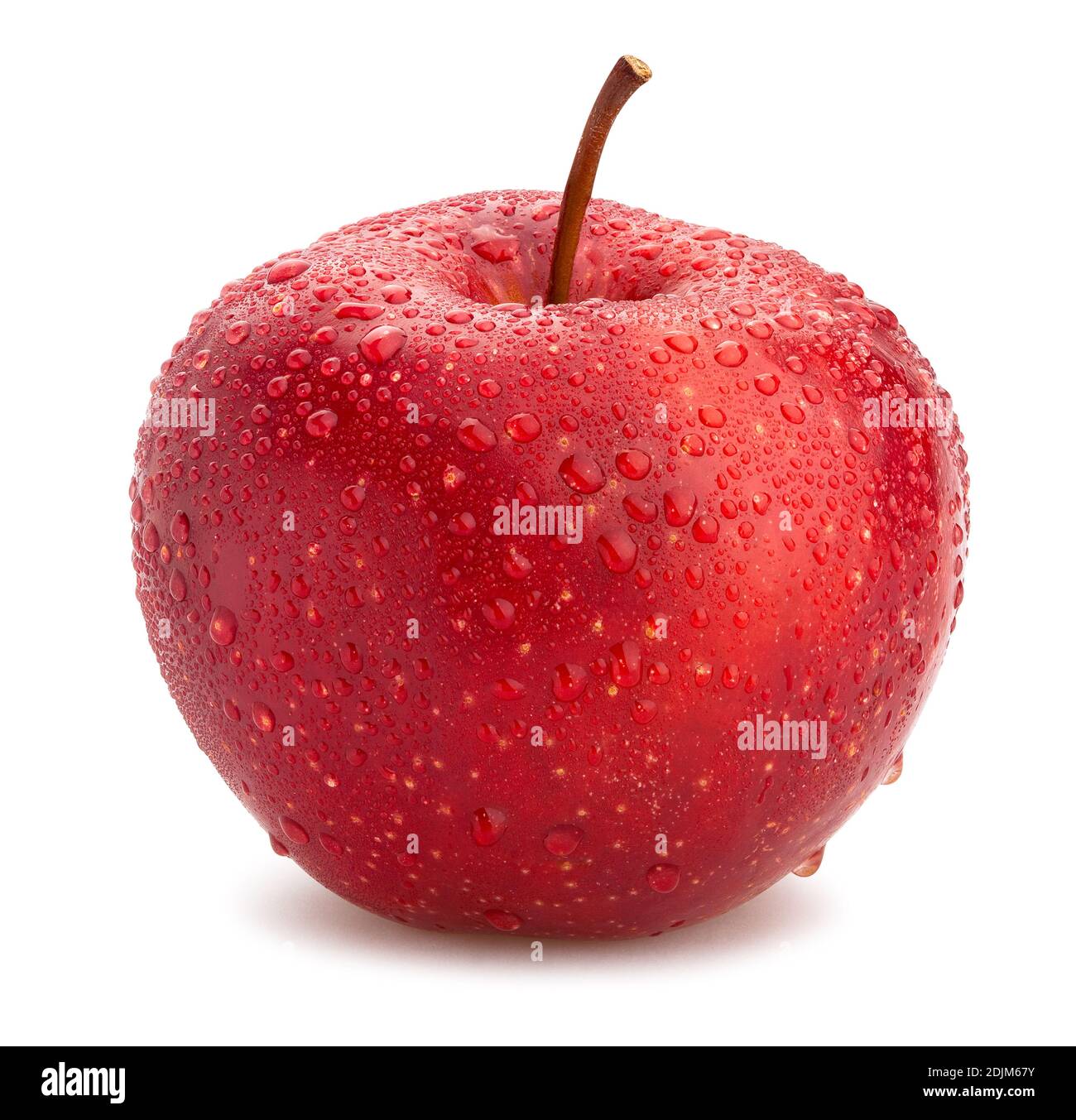 Roter Apfelweg isoliert auf weiß Stockfoto