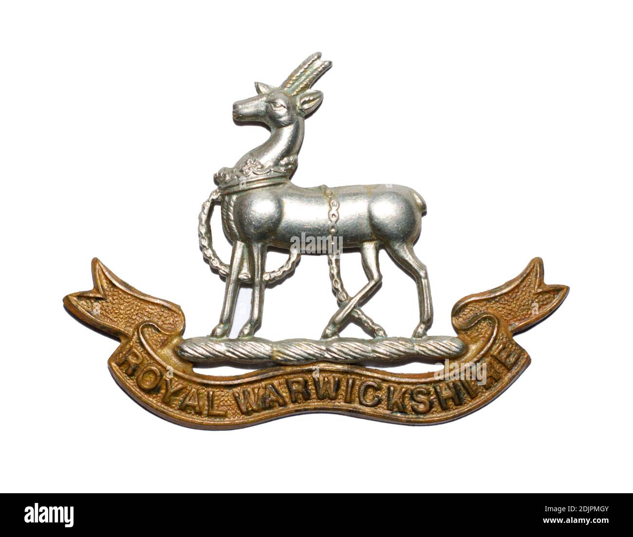 Eine Mütze Abzeichen des Royal Warwickshire Regiment c. 1898-1958. Stockfoto