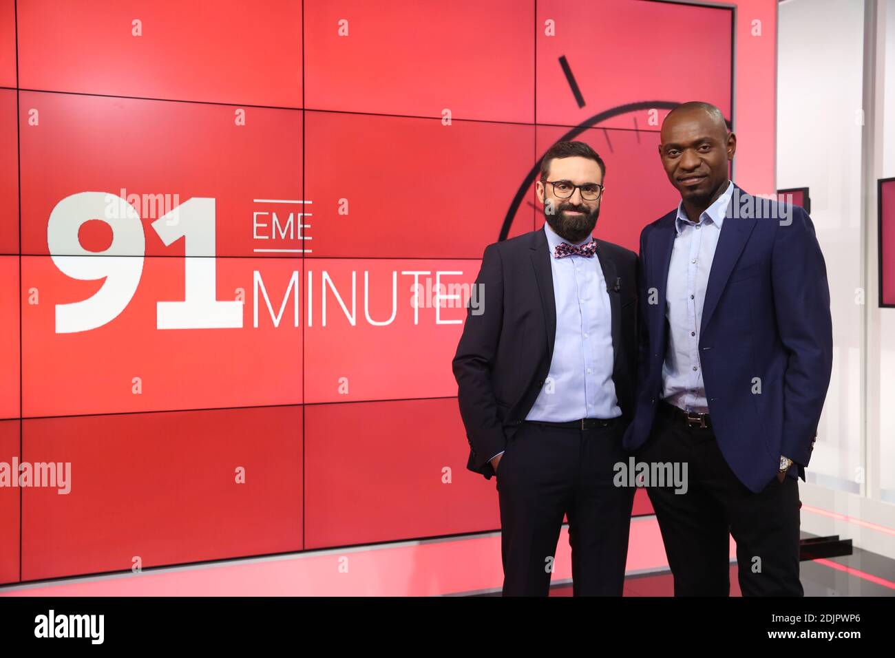 Exklusiv - Nicolas Vilas und Herita Ilunga bei der '91eme Minute' Talkshow auf SFR Sport 1 TV, in Paris, Frankreich, am 17. Oktober 2016. Foto von Jerome Domine/ABACAPRESS.COM Stockfoto