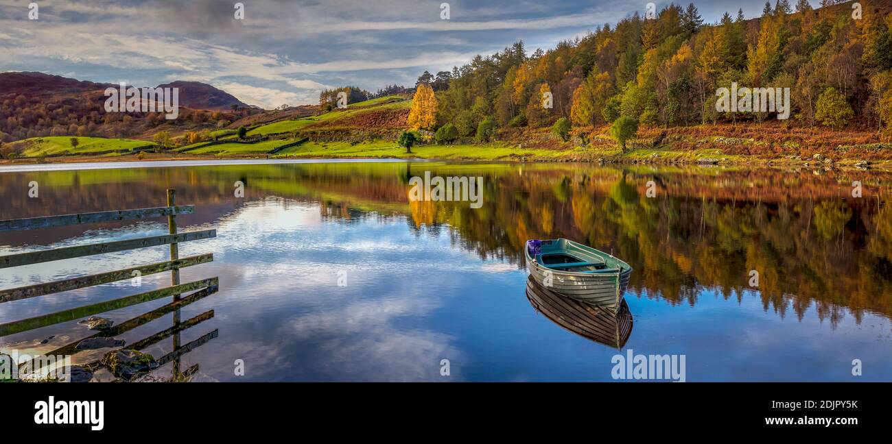 Watendlath Lake ist ein kleines Gewässer im englischen Lake District im Nordwesten Englands, in Großbritannien. Stockfoto