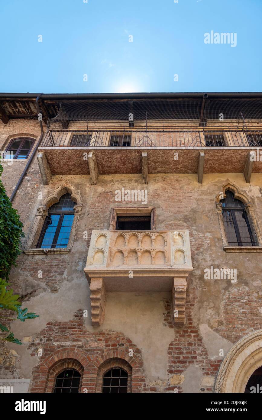 Verona, Provinz Verona, Venetien, Italien. Der Balkon von Romeo und Julia Stockfoto